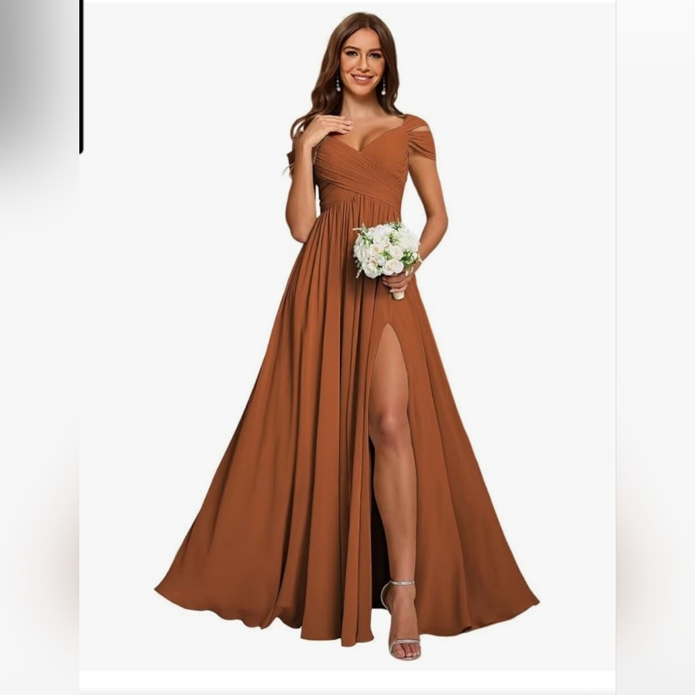 Elegant Brown Evening Gown